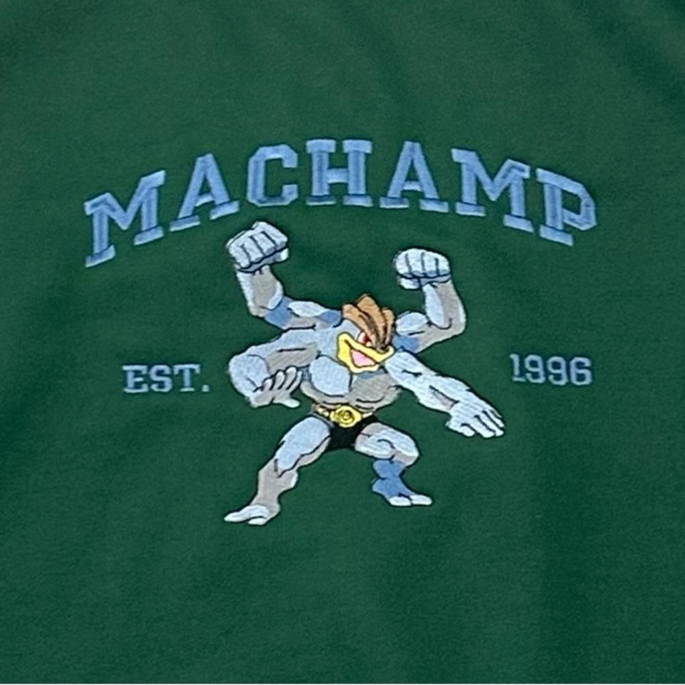 Machamp Pokemon Crew Neck Embroidered Sweatshirt Est. 1996 - Picture 3 of 3